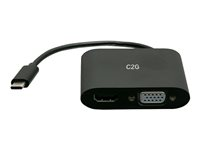 C2G USB C to HDMI & VGA Dual Monitor Adapter - 4K 30Hz - Black - videokort - HDMI / VGA / USB C2G29830
