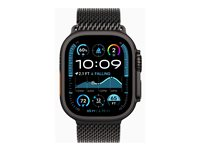 Apple Watch Ultra 2 - svart titan - smart klocka med milanesisk loop - svart - 64 GB MX4W3KS/A