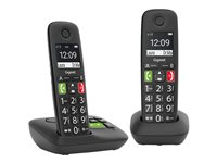 Gigaset E290A Duo - trådlös telefon - svarssysten med nummerpresentation + 1 extra handuppsättning L36852-H2921-B101