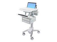 Ergotron StyleView vagn - öppen arkitektur - för bärbar dator/tangentbord/mus/skanner - grå, vit, polerat aluminium SV43-1160-0