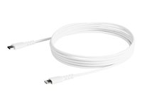 StarTech.com 2m tålig, vitt USB-C till Blixtkabel - Hård, tålig aramifiber USB typ A till Blixtladdare/synkron strömsladd - Apple MFi-certifierad iPad/iPhone 12 - Lightning-kabel - Lightning / USB 2.0 - 2 m RUSBCLTMM2MW