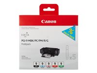 Canon PGI-9 MBK/PC/PM/R/G Multi-Pack - 5-pack - röd, grön, mattsvart, foto-cyan, foto-magenta - original - bläcktank 1033B013