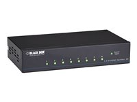 Black Box 4K HDMI Splitter 1 x 8 - video/audiosplitter - 8 portar - rackmonterbar - TAA-kompatibel VSP-HDMI1X8-4K