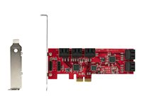 StarTech.com SATA PCIe-kort - PCIe SATA-expansionskort med 10 portar - 6 Gbps - Lågprofilfäste - 10 Mini-SAS till SATA-kablar - ASM1062 Non-Raid - PCI Express till SATA-omvandlare - kontrollerkort - SATA 6Gb/s - PCIe 2.0 x2 10P6G-PCIE-SATA-CARD