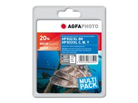 AgfaPhoto Multi pack - 4-pack - svart, gul, cyan, magenta - kompatibel - återanvänd - bläckpatron (alternativ för: HP 932XL, HP 933XL, HP C2P42AE, HP CN053AE, HP CN054AE, HP CN055AE, HP CN056AE) APHP932SETXL