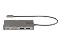 StarTech.com USB C-multiportadapter - HDMI 4K 30 Hz eller VGA-resedocka - 5 Gbps USB 3.0-hubb (USB A/USB C-portar) - 100 W strömförsörjning - SD/Micro SD - GbE - 30 cm kabel - USB C-minidockningsstation - dockningsstation - USB-C 3.2 Gen 1 - VGA, HDMI - 1GbE DKT30CHVSDPD
