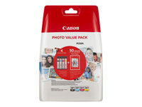 Canon CLI-581 C/M/Y/BK Photo Value Pack - 4-pack - svart, gul, cyan, magenta - original - bläckbehållare / papperspaket 2106C005