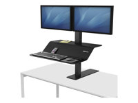 Fellowes Lotus VE Sit-Stand Workstation monteringssats - för 2 LCD-bildskärmar/tangentbord/mus - svart ask 8082001