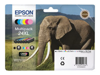 Epson 24XL Multipack - 6-pack - XL - svart, gul, cyan, magenta, ljus magenta, ljus cyan - original - bläckpatron C13T24384010