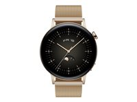 Huawei Watch GT 3 Elegant Edition - guld, rostfritt stål - smart klocka med milanese-rem - guld - 4 GB 55027151