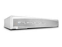 Lindy 4 Port DVI-I Single Link, USB 2.0 & Audio KVM Switch Pro - omkopplare för tangentbord/video/mus/ljud/USB - 4 portar 39337