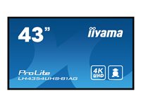 Iiyama LH4354UHS-B1AG LH54 Series - 43" LED-bakgrundsbelyst LCD-skärm - 4K - för interaktiv skyltning/interaktiv kommunikation LH4354UHS-B1AG