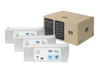 HP 81 - 3-pack - ljus cyan - original - bläckpatron C5070A