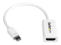 StarTech.com Mini DisplayPort till HDMI-adapter - Aktiv mDP till HDMI videokonverterare - 4K 30 Hz - Mini DP eller Thunderbolt 1/2 Mac/PC till HDMI monitor/TV/bildskärm - mDP 1.2 till HDMI-adapterdongel - Vit - videokort - Mini DisplayPort / HDMI - 15 cm MDP2HD4KSW