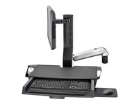 Ergotron StyleView Sit-Stand Combo Arm monteringssats - Patenterade Constant Force-tekniken - för LCD-skärm/tangentbord/mus/streckkodsläsare - polerat aluminium 45-583-026