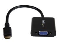StarTech.com Mini HDMI® to VGA Adapter Converter for Digital Still Camera / Video Camera - 1920x1080 - Mini HDMI Male to VGA HD15 Female (MNHD2VGAE2) - videokonverterare - svart MNHD2VGAE2