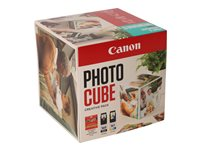 Canon Photo Cube Creative Pack - 2-pack - svart, färg (cyan, magenta, gul) - original - bläckpatron/papperssats 3713C012