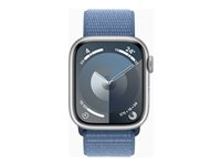 Apple Watch Series 9 (GPS) - silveraluminium - smart klocka med sportögla - winter blue - 64 GB MR923QF/A