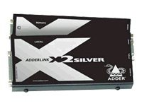 AdderLink X Series X2 Silver Transmitter and Receiver Pair - förlängare för tangentbord/video/mus/seriell X2-SILVER/P-UK