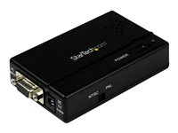 StarTech.com High Resolution VGA to Composite (RCA) or S-Video Converter - PC to TV Video Adapter - 1600x1200 RGB to TV (VGA2VID) - videokonverterare - svart VGA2VID