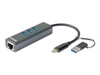 D-Link DUB-2315 - nätverksadapter - USB-C / Thunderbolt 3 - Gigabit Ethernet x 1 DUB-2332