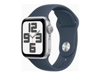 Apple Watch SE (GPS) 2a generation - silver - smart klocka med sportband - stormbl¨ - 32 GB MRE13KS/A