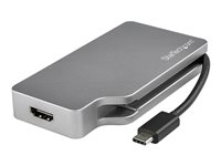 StarTech.com USB-C-videoadapter med flera portar - 4-i-1 aluminium - 4K 60Hz - Rymdgrå - videokort - Mini DisplayPort / HDMI / DVI / USB / VGA CDPVDHDMDP2G