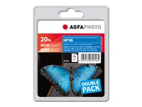 AgfaPhoto - 2-pack - svart - kompatibel - bläckpatron (alternativ för: HP 56, HP C9502AE) APHP56BDUO