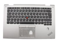 Darfon - ersättningstangentbord för bärbar dator - med Trackpoint, UltraNav - QWERTZ - schweizisk - silver - med övre hölje (silver) Inmatningsenhet 01LV034