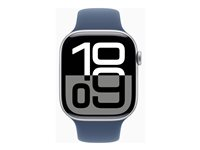 Apple Watch Series 10 (GPS) - silveraluminium - smart klocka med sportband - denim - 64 GB MWWL3QN/A