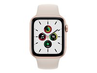 Apple Watch SE (GPS) - guldaluminium - smart klocka med sportband - starlight - 32 GB MKQ53B/A
