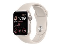 Apple Watch SE (GPS) 2a generation - stjärnljusaluminium - smart klocka med sportband - starlight - 32 GB MNJP3DH/A