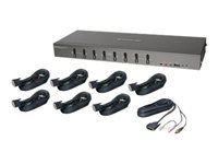 IOGEAR GCS1108KIT1 8-Port DVI KVMP Switch with Cable Set - omkopplare för tangentbord/video/mus/ljud/USB - 8 portar - TAA-kompatibel GCS1108KIT1