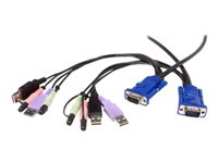 StarTech.com 2 Port USB VGA Cable KVM Switch with Audio - omkopplare för tangentbord/video/mus/ljud - 2 portar SV215MICUSBA
