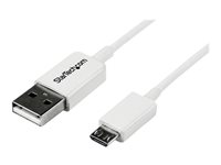 StarTech.com 3.3 ft. (1 m) USB to Micro USB Cable - USB 2.0 A to Micro B - White - Micro USB Cable (USBPAUB1MW) - USB-kabel - mikro-USB typ B till USB - 1 m USBPAUB1MW