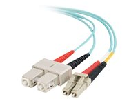 C2G LC-SC 10Gb 50/125 OM3 Duplex Multimode PVC Fiber Optic Cable (LSZH) - nätverkskabel - 5 m - havsblå 85534
