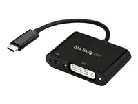 StarTech.com USB C to DVI Adapter with Power Delivery, 1080p USB Type-C to DVI-D Single Link Video Display Converter with Charging, 60W PD Pass-Through, Thunderbolt 3 Compatible, Black - USB-C Display Adapter (CDP2DVIUCP) - extern videoadapter - Parade PS171 - svart CDP2DVIUCP