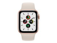 Apple Watch SE (GPS) - guldaluminium - smart klocka med sportband - starlight - 32 GB MKQ03B/A