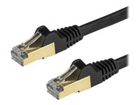 StarTech.com 1,5 m CAT6a-patchkabel - Skyddad (STP) - 100% kopparledning - Hakfria kontakter - Svart - patch-kabel - 1.5 m - svart 6ASPAT150CMBK