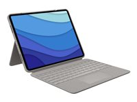 Logitech Combo Touch - tangentbord och foliefodral - med pekdyna - QWERTY - brittisk - sand Inmatningsenhet 920-010222