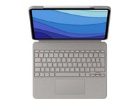 Logitech Combo Touch - tangentbord och foliefodral - med pekdyna - QWERTY - spansk - sand Inmatningsenhet 920-010219