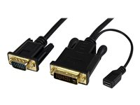 StarTech.com 3 ft DVI to VGA Active Converter Cable - DVI-D to VGA Adapter - videokonverterare - svart DVI2VGAMM3