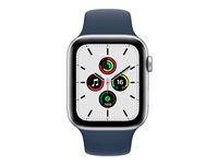 Apple Watch SE (GPS) - silveraluminium - smart klocka med sportband - abyss blue - 32 GB MKQ43B/A