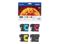 Brother LC980VALBP - 4-pack - svart, gul, cyan, magenta - original - bläckpatron LC980VALBP