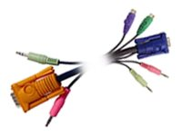IOGEAR Micro-Lite - kabel för tangentbord/mus/video/ljud - 1.83 m G2L5302P