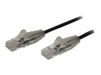 StarTech.com 2,5 m CAT6-kabel - Tunn - Ej hakfria RJ45-kontakter - Svart - patch-kabel - 2.5 m - svart N6PAT250CMBKS