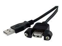 StarTech.com 60 cm panelmontering USB-kabel A till A - F/M - USB-förlängningskabel - USB till USB - 60 cm USBPNLAFAM2
