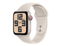 Apple Watch SE (GPS + Cellular) 2a generation - stjärnljusaluminium - smart klocka med sportband - starlight - 32 GB MRG13DH/A