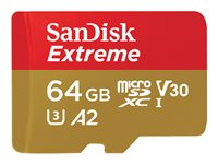 SanDisk Extreme - flash-minneskort - 64 GB - mikroSDXC UHS-I SDSQXA2-064G-GN6AA