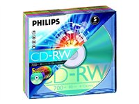 Philips - CD-RW x 5 - 700 MB - lagringsmedier CW7D2CC05/00